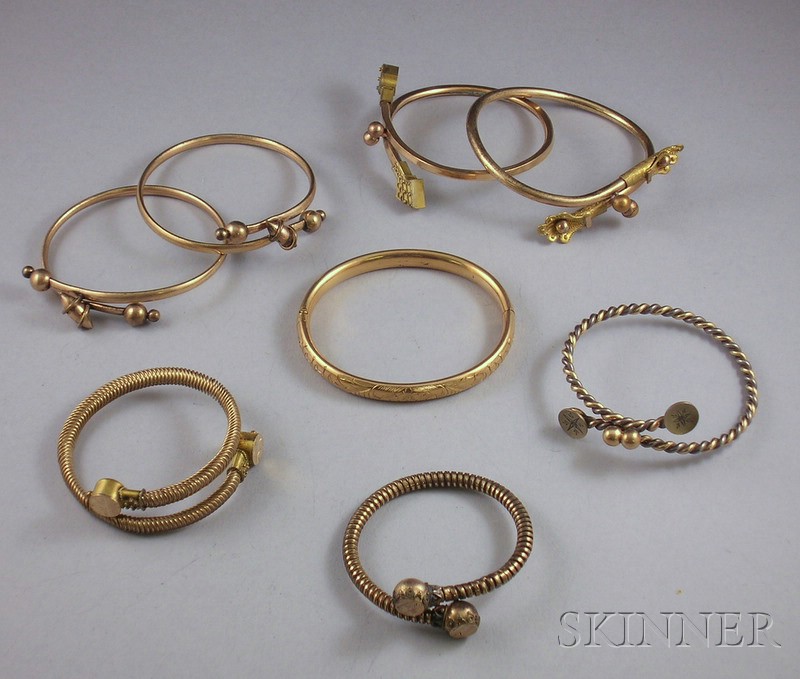 Appraisal: Eight Victorian Gold-filled Child's Bracelets