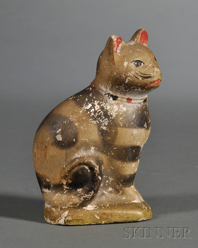 Appraisal: Small Painted Chalkware Cat th century minor paint losses ht