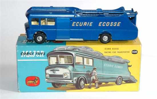 Appraisal: Corgi No Ecurie Ecosse Racing Car Transporter dark blue yellow