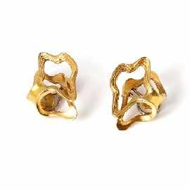 Appraisal: A pair of ct gold abstract design earrings with clip