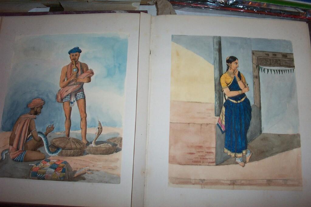 Appraisal: Two th century albums one containing watercolour studies of Indian