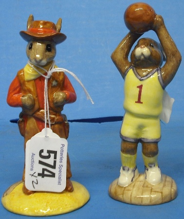 Appraisal: Royal Doulton Bunnykins figures Cowboy DB and Basketball Player DB