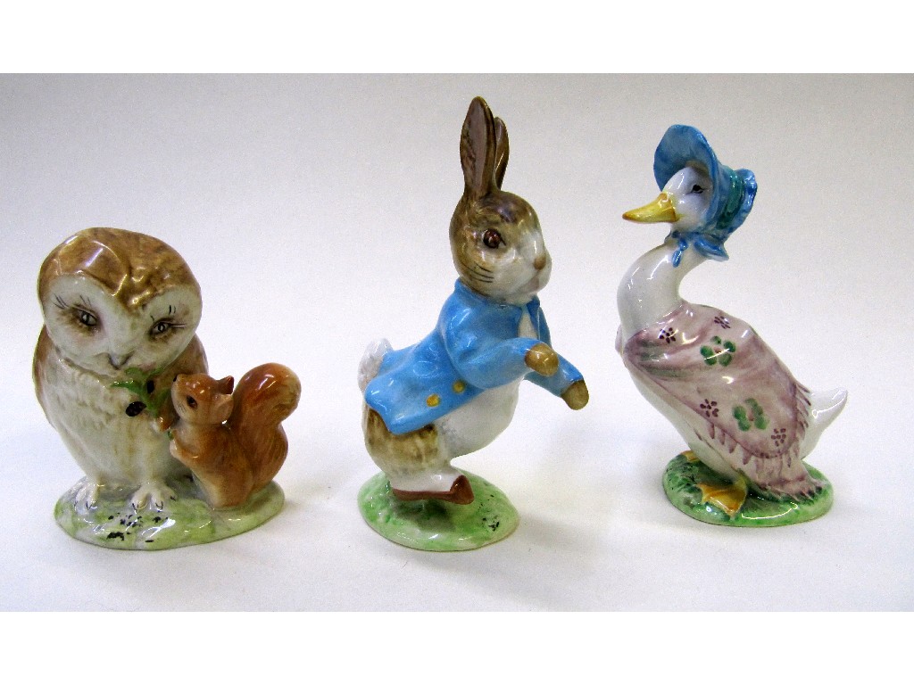 Appraisal: Three Beswick Beatrix Potter figures to include Peter Rabbit Jemima