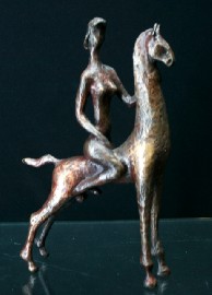 Appraisal: Unknown Artist bronze figure of a woman on a horse