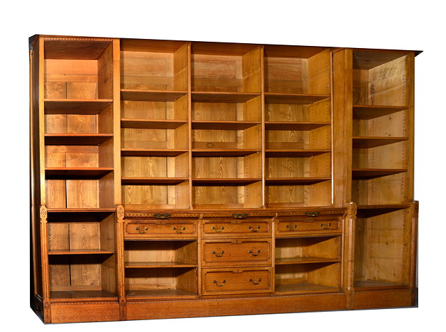 Appraisal: AN EARLY TH CENTURY PALE OAK LIBRARY BOOKCASE by Brew