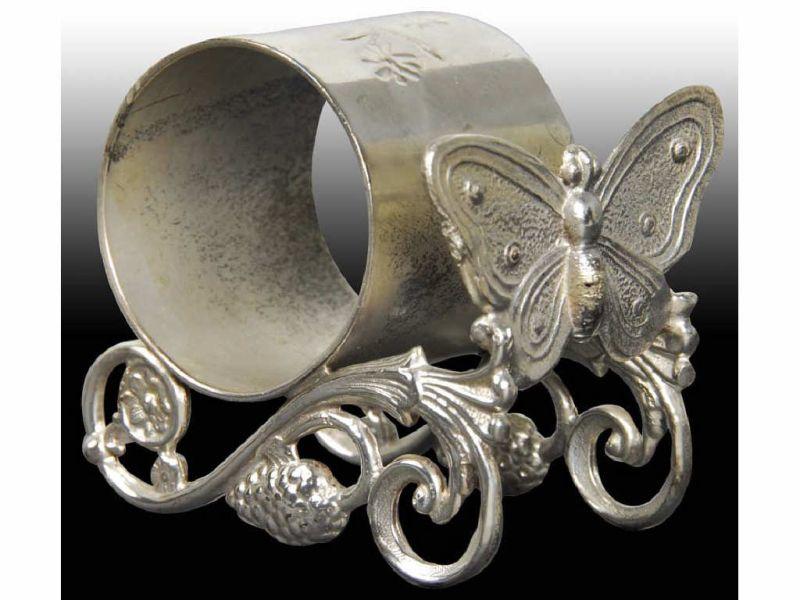 Appraisal: Butterfly Scroll Figural Napkin Ring Description No manufacturer's name or