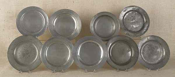 Appraisal: Collection of English pewter plates and bowls th c and