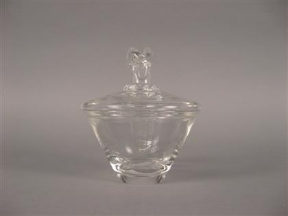 Appraisal: Steuben glass 'ram's head' covered candy dish designed by kina