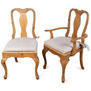 Appraisal: A Set of Twelve Queen Anne Style Rush Seat Pine