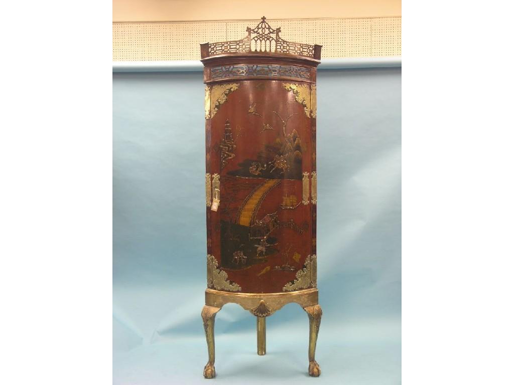 Appraisal: A late th century Chinese Chippendale corner cupboard floor-standing pagoda