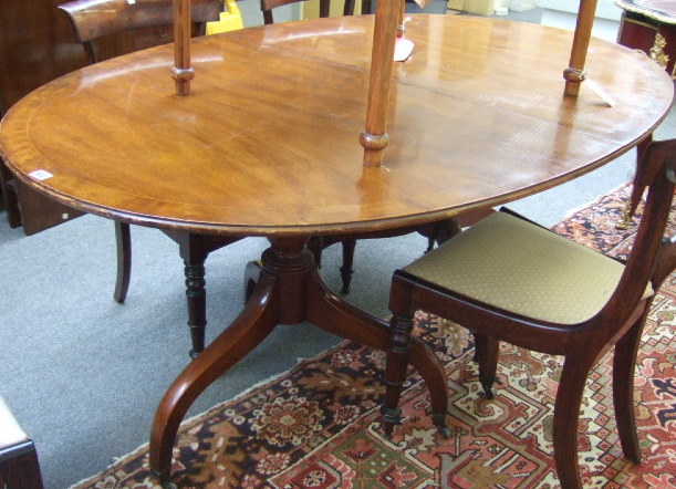 Appraisal: A George III style inlaid mahogany occasional table the cross