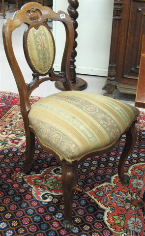 Appraisal: PAIR OF VICTORIAN ROSEWOOD SIDE CHAIRS English th century the