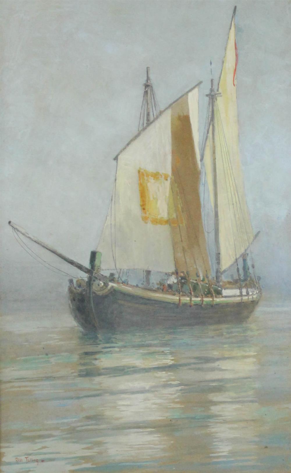 Appraisal: ROSS STERLING TURNER AMERICAN - BOAT Pastel in sight Framed