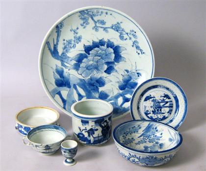 Appraisal: Group of seven assorted Chinese Export blue and white tablewares