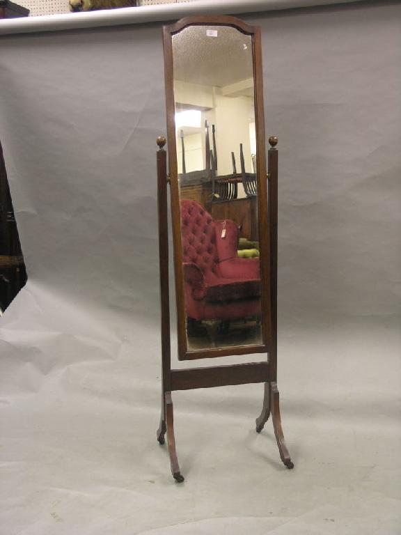 Appraisal: A mahogany cheval mirror