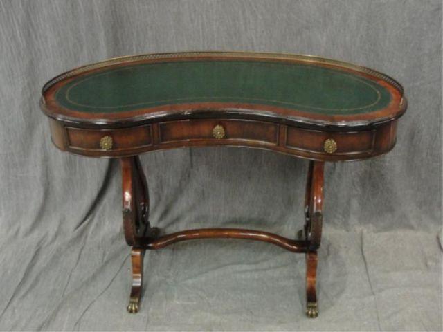 Appraisal: Kidney Shaped Leathertop Desk With lyre base From a Queens