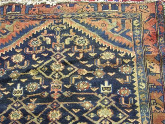 Appraisal: Blue ground Persian Malagor rug with multiple borders the central