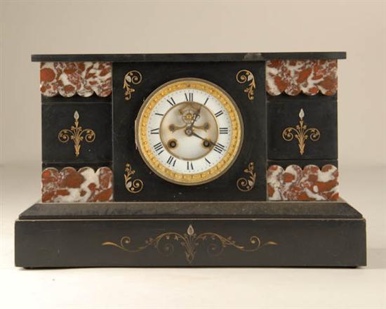 Appraisal: French Slate Mantel Clock day time and strike minor damage