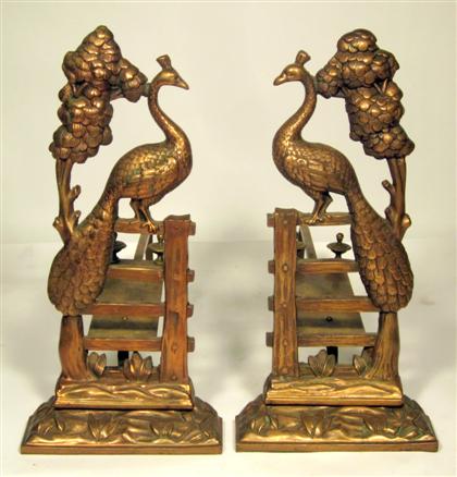 Appraisal: Pair of Continental bronze chenetslate th century