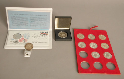 Appraisal: Miscellaneous coins to include Morgan silver dollar silver Pennsylvania Tercentenary