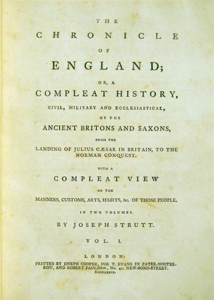 Appraisal: vols Strutt Joseph The Chronicle of England A Compleat History