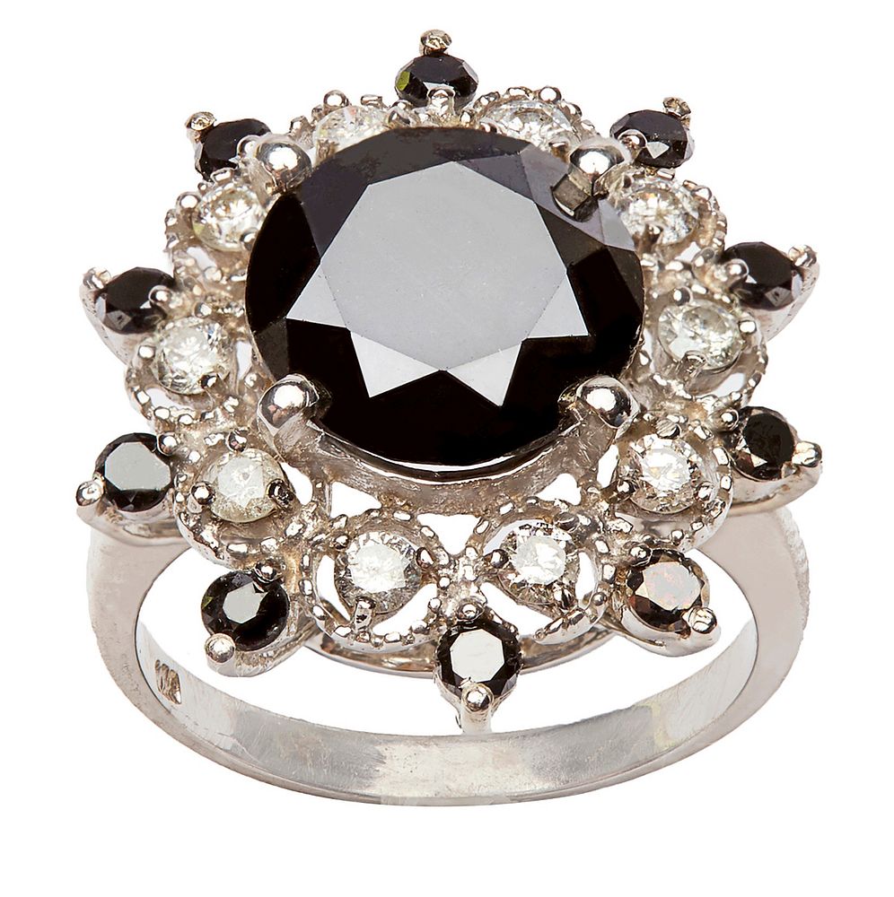 Appraisal: Black and White Diamond Ring Black and white diamond ring