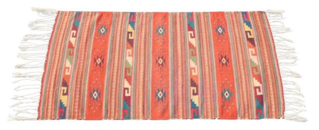 Appraisal: Woven textile rug Mexico ' l ' w Provenance From