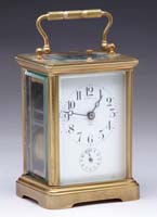 Appraisal: FRENCH ONE HOUR REPEATING CARRIAGE CLOCK BY TIFFANY CO Brass