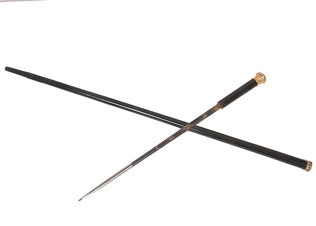 Appraisal: Gold Sword Cane Ca - A fine example of a