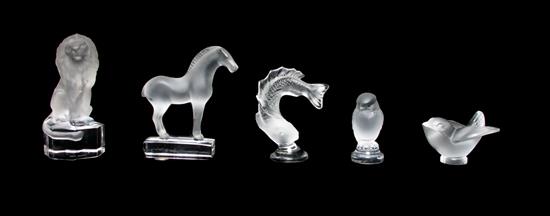 Appraisal: Sale Lot Three Lalique Molded and Frosted Glass Paperweights in