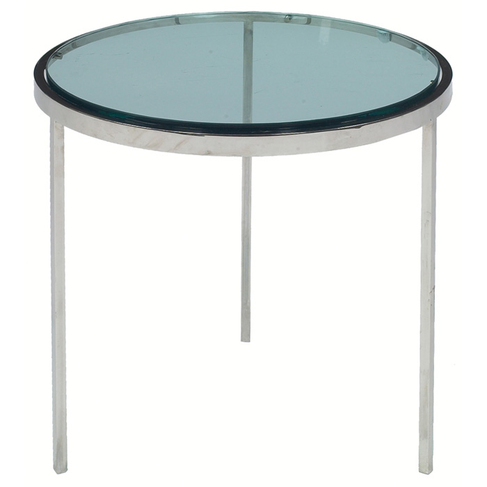 Appraisal: Nicos Zographos occasional table attribution chrome over steel frame with