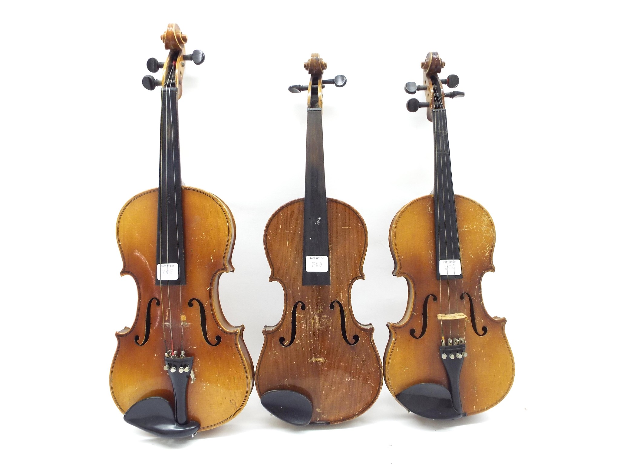 Appraisal: Mid th century Stradivari copy violin also two three-quarter size