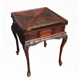 Appraisal: Exceptional th C Chinese Rosewood Game Table Exceptional th C