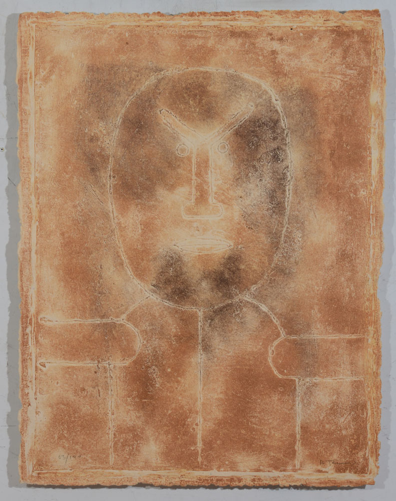 Appraisal: RUFINO TAMAYO - UNTITLED Etching on handmade paper the full