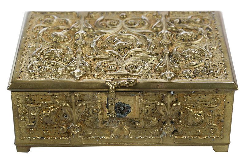 Appraisal: Erhard S hne Gilt Bronze Jewelry Box German late th