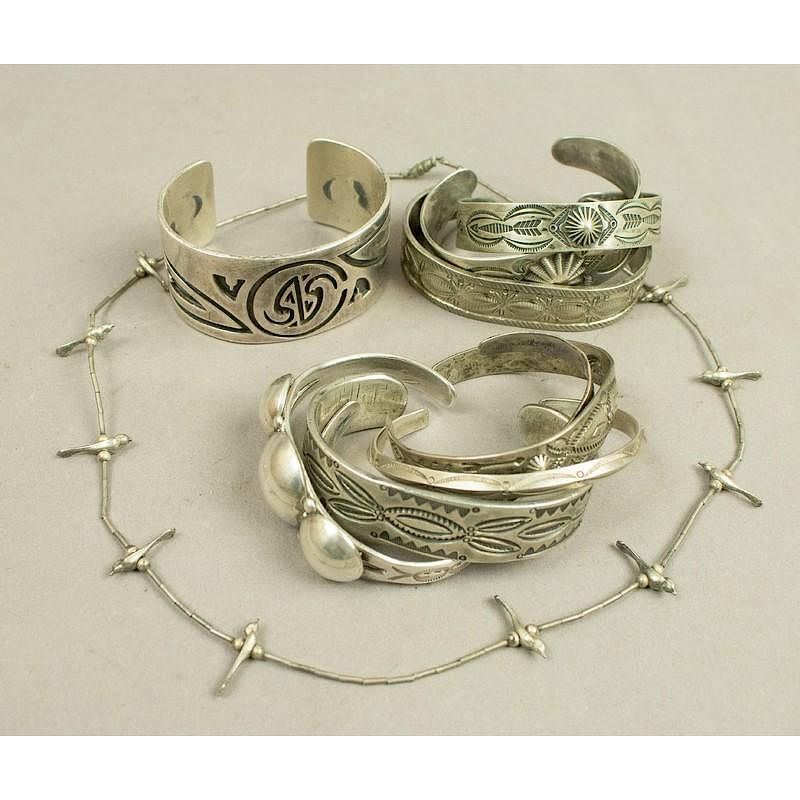 Appraisal: Assorted Sterling Silver Indian Jewelry Assorted sterling silver Native American