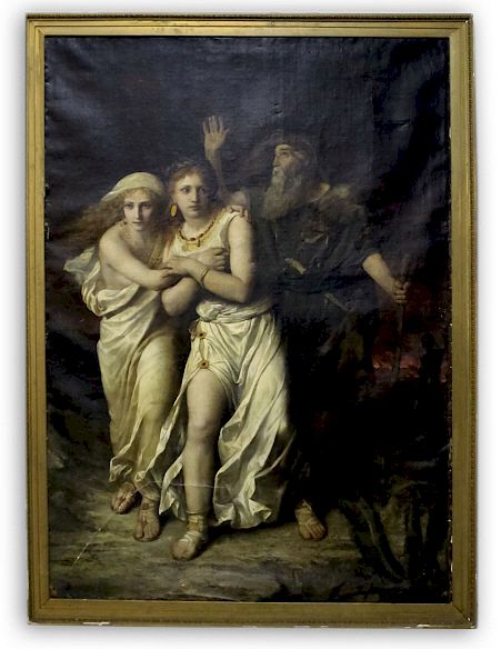 Appraisal: Edouard Zier - Allegorical Oil Painting Large antique masterpiece original