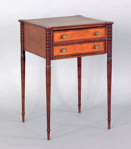 Appraisal: Massachusetts Federal mahogany work stand ca the rectangular top with