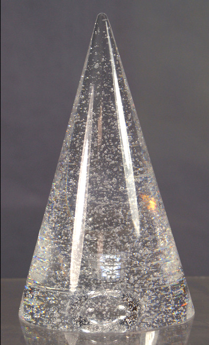 Appraisal: Steuben crystal cone shaped paperweight inscribed Steuben total height a