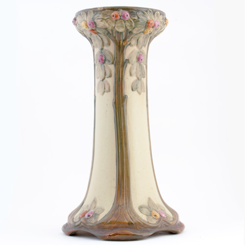 Appraisal: WELLER Voile rare pedestal decorated with tall fruit trees Very