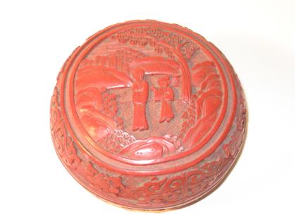 Appraisal: Chinese cinnabar lacquer covered box th century