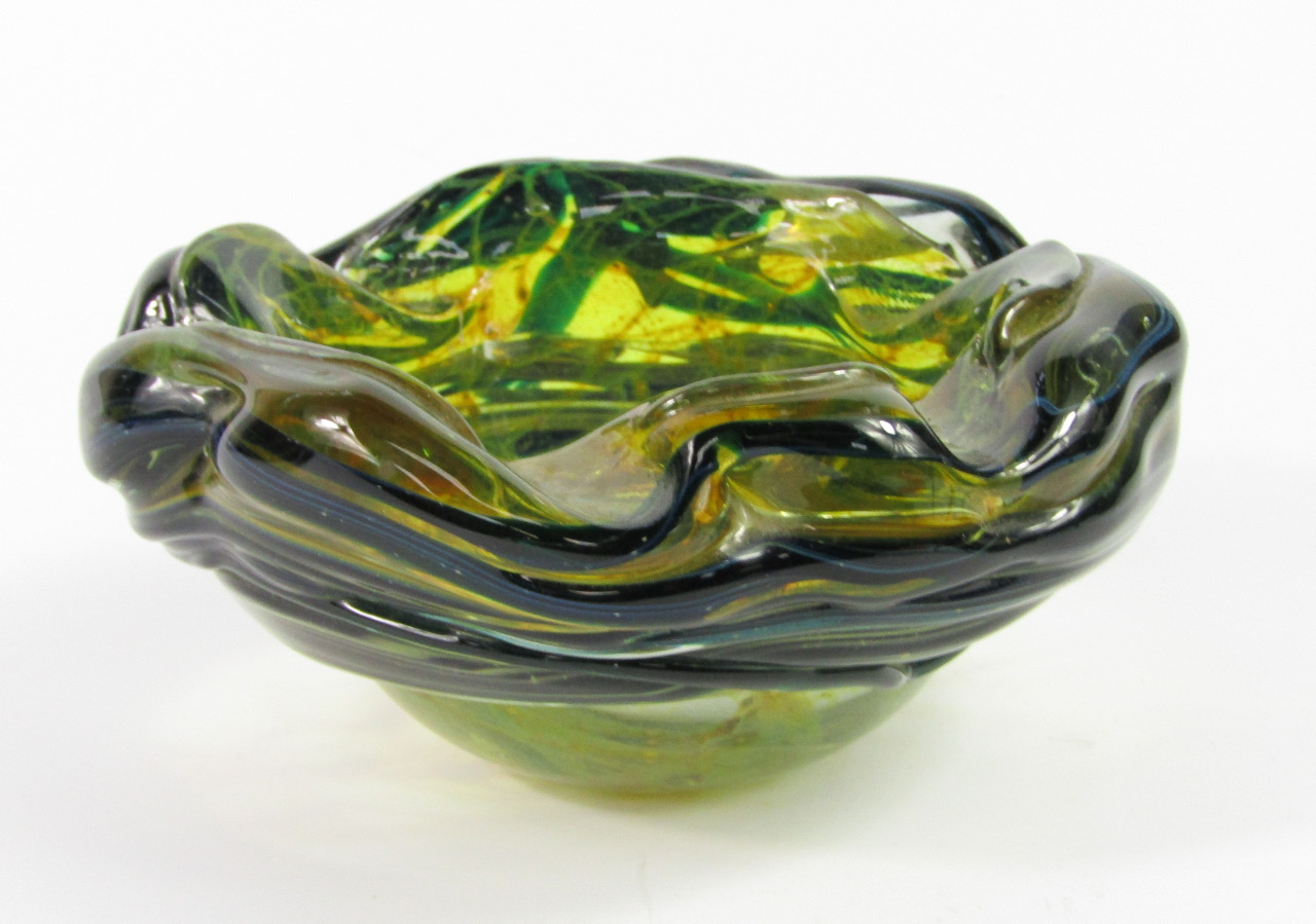 Appraisal: A Michael Harris Mdina glass ashtray possibly a trial piece