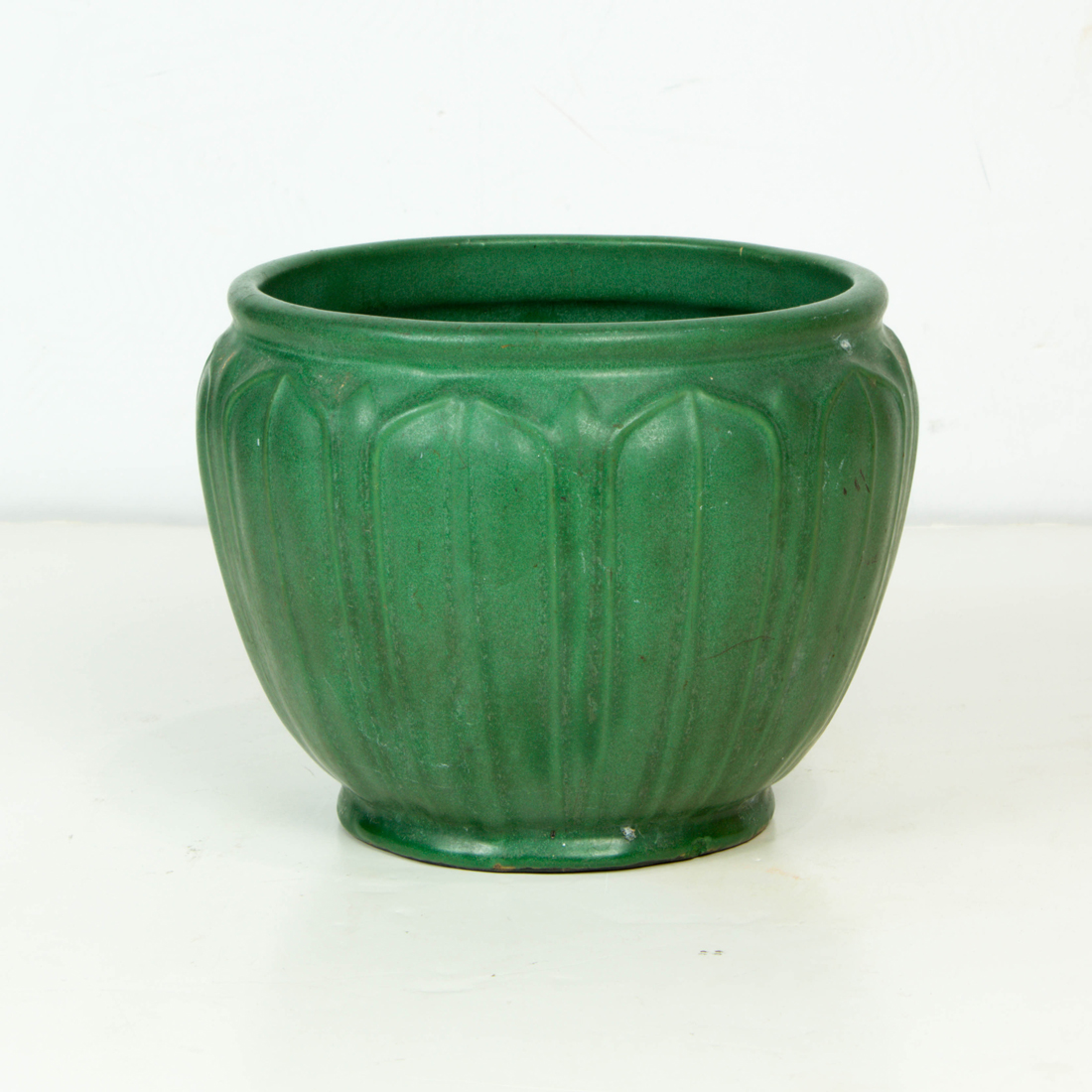 Appraisal: ARTS CRAFTS GRUEBY STYLE MATTE GREEN GLAZED JARDINIERE Arts Crafts