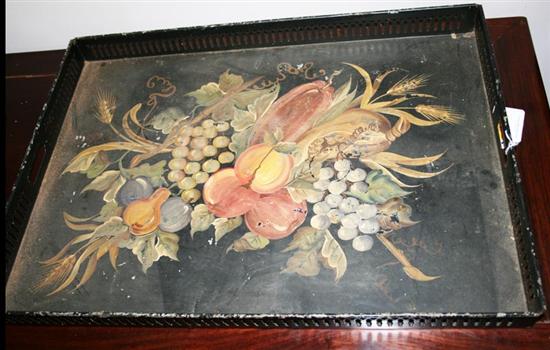 Appraisal: French tole-painted serving tray