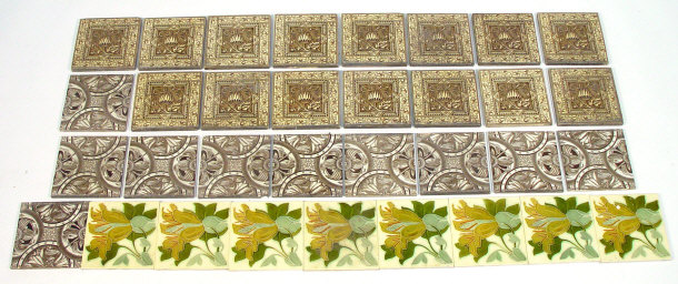 Appraisal: Collection of Victorian ceramic tiles two sets printed with brown