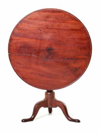 Appraisal: Chippendale mahogany tilt top tea table possibly Southern circa circular