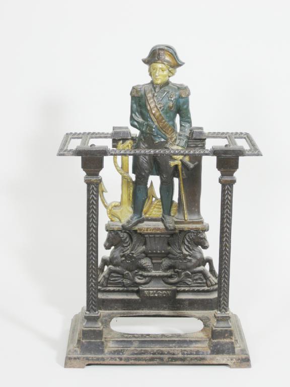 Appraisal: A painted cast iron Umbrella Stand the back with moulded