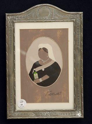 Appraisal: Acrylic Painting of Queen Victoria in a Sterling Silver Frame