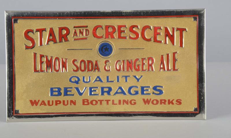 Appraisal: Star And Crescent Beverage Embossed Tin Sign This tin sign