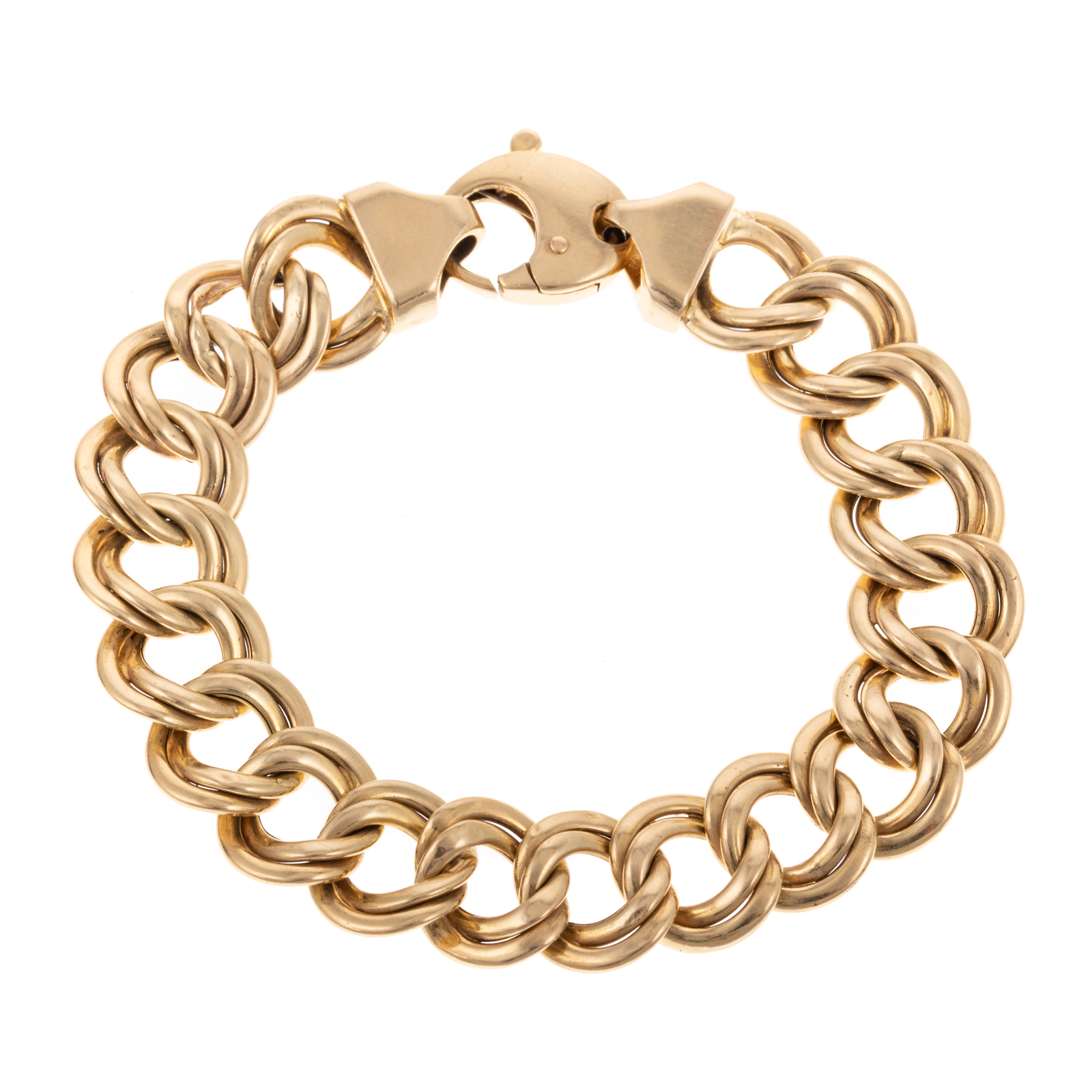 Appraisal: A WIDE ITALIAN OPEN LINK CHARM BRACELET IN K K